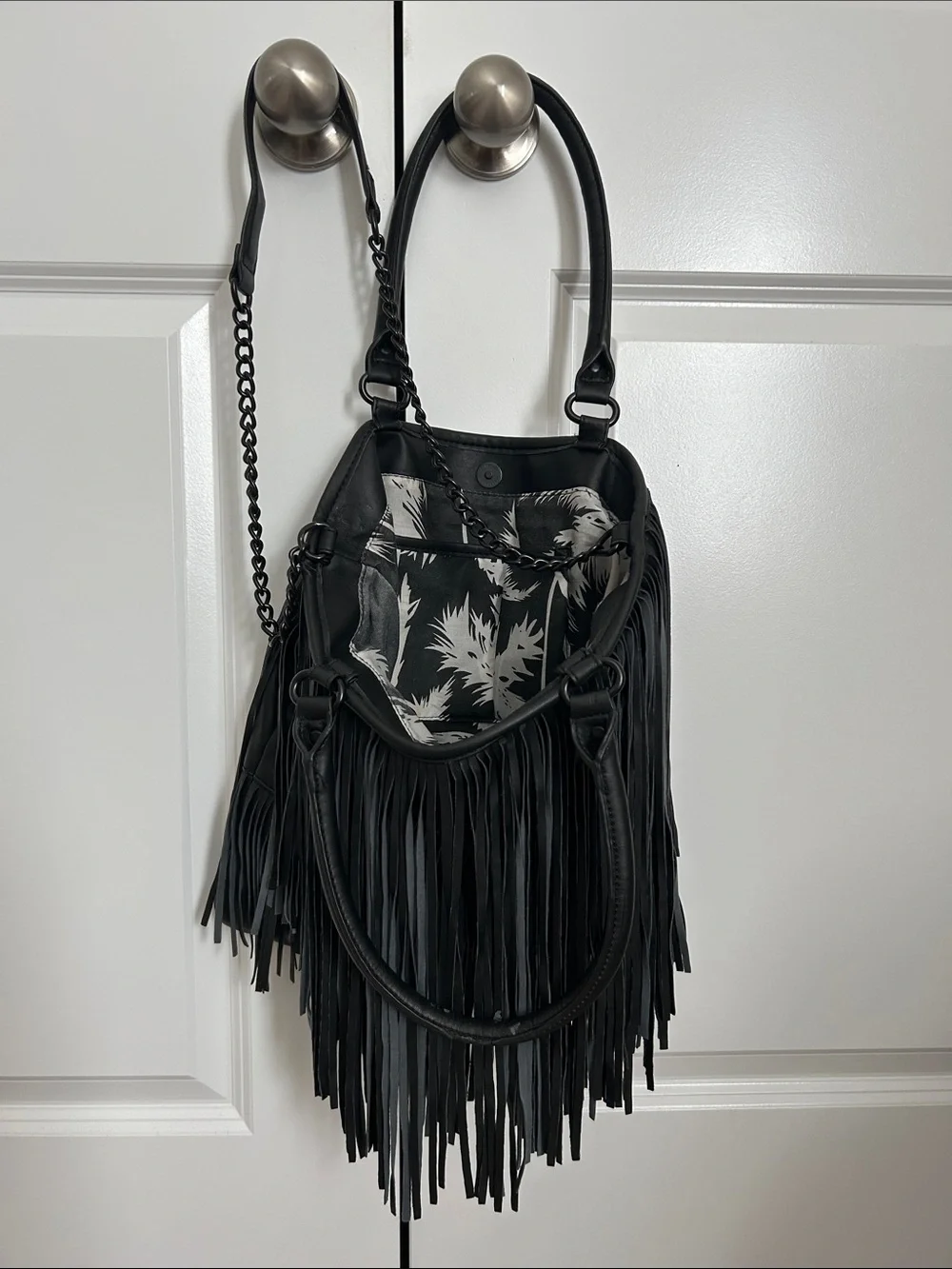 Steve Madden Black Fringe Shoulder Bag